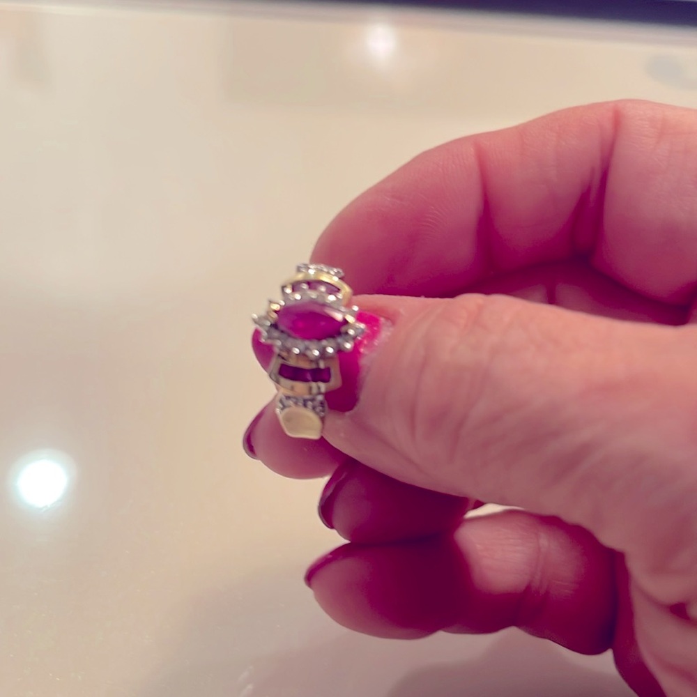 Ruby Diamond 14kGold Ring Size 6